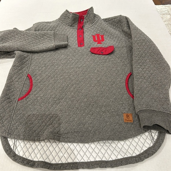 Indiana Hoosiers Women's XL Gray/Red Quarter-Snap Pullover Jacket - Picture 3 of 15